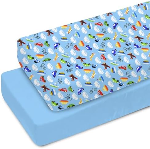 Blue Planes Baby Crib Sheets 52x28 Fitted 2 Pack 1