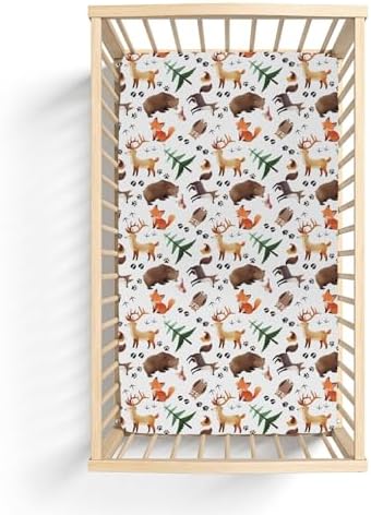 Cute Animals Crib Sheets for Boy Girl 28x52 Inch