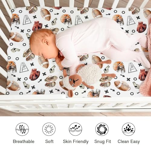 KASTLEE Watercolor American Football Crib Sheets 52x28