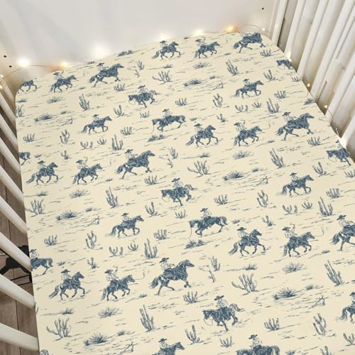 Vintage Western Cowboy Crib Sheets 28x52