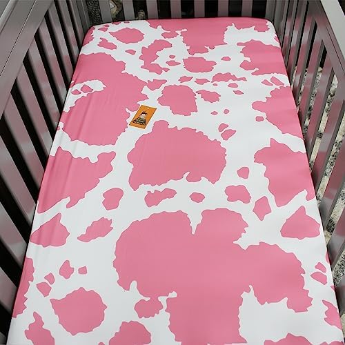 Dear Baby Gear Crib Sheets - Dusty Rose Pink Cow Hide Animal