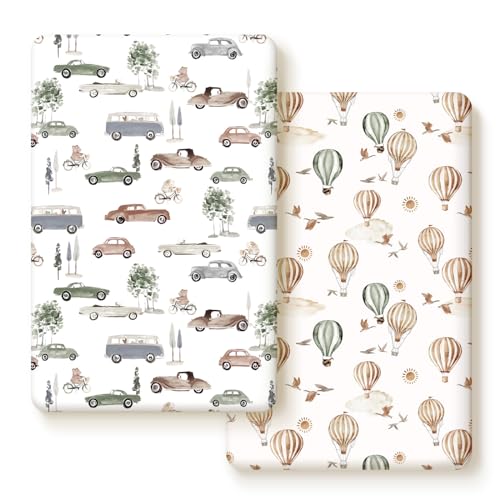 GRSSDER Pack n Play Sheets 2 Pack 38x24x6 Universal Fit