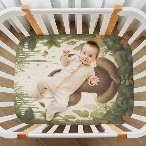 Jihqo Forest Sloth Crib Sheets for Pack N Play