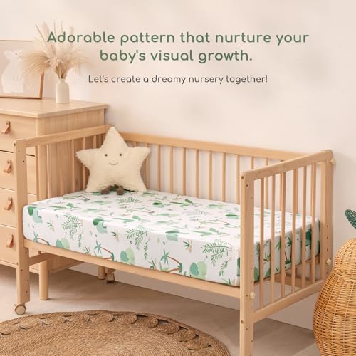 Yukkidds Pack and Play Sheets 2 Pack Green Elephant