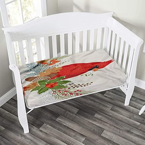 XISUNYA Red Bird Crib Sheet Set 28x52x8 Microfiber Baby Sheet