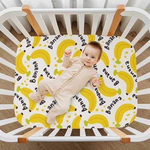 Gbjiemia Banana Crib Sheets for Baby Boys Girls