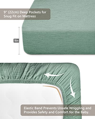 Meowcards Neutral Muslin Crib Sheets 28x52