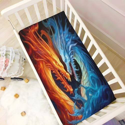 3D Printing Dragon Crib Sheets for Boys Girls 52x28 inch