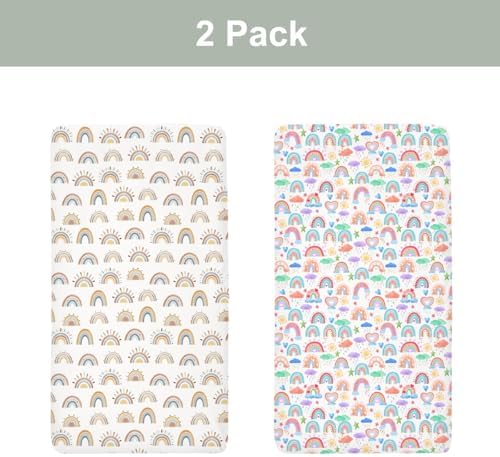 Boho Rainbow Crib Sheets 2 Pack 52x28inch