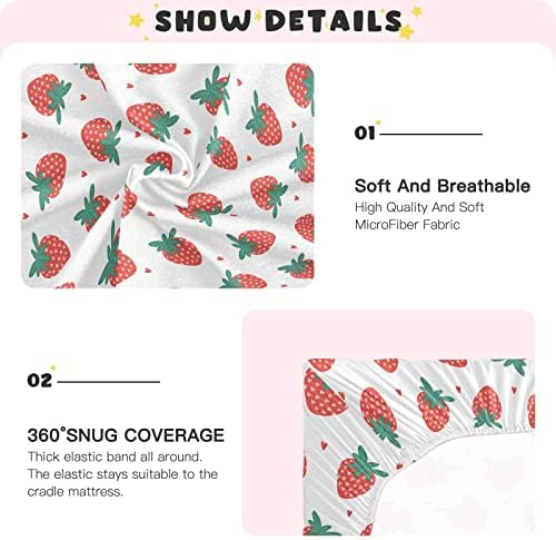SDMKA Hearts and Strawberry Crib Sheets for Boys Girls 1