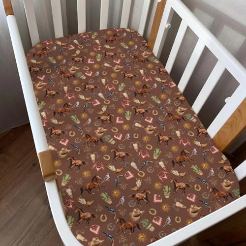 Western Cowboy Crib Sheets 52x28 - 2 Pack