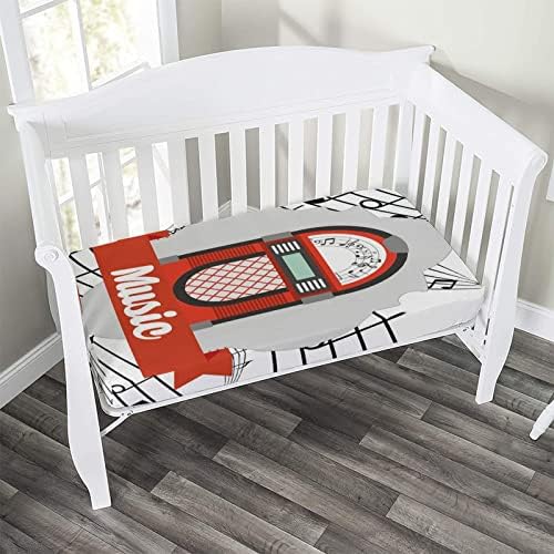 XISUNYA Jukebox Crib Sheet Set 28x52x8