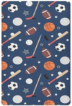 Shji Baby Crib Sheet Team Sports Design 52x28in 1