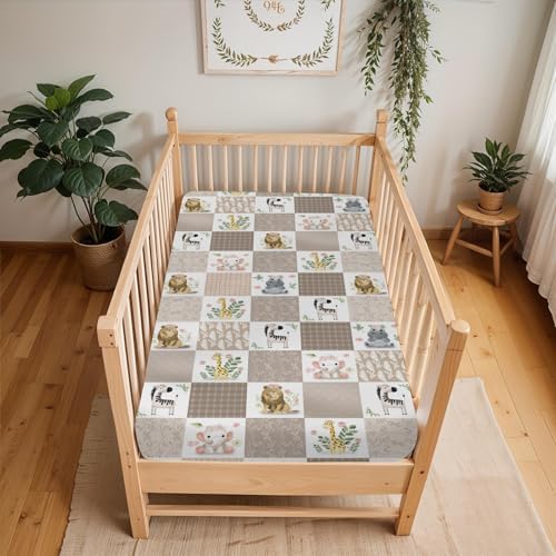 Boho Safari Animals Crib Sheets for Boy Girl 52x28inch
