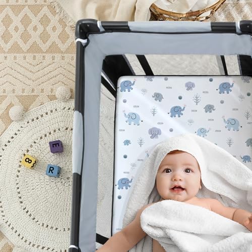 NacoMoco 4 Pack Mini Crib Sheets for Boys