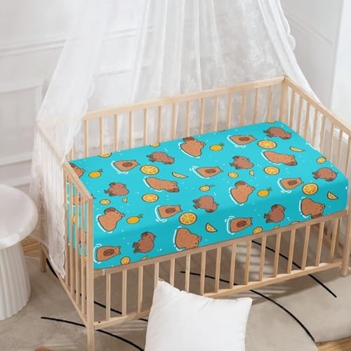 Hinthetall Cute Capybar Crib Sheet for Baby