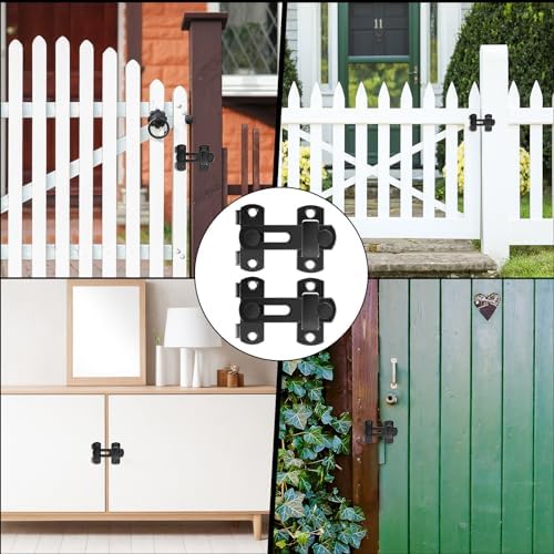 2 Pcs Barn Door Lock in Matte Black