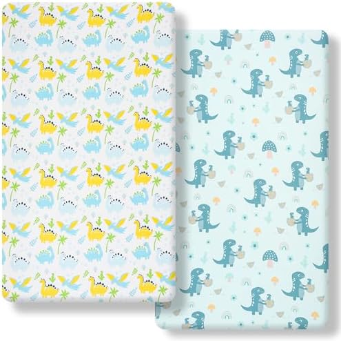 Super Soft Stretch Knit Crib Sheet Set 2 Pieces Fits All