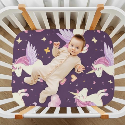 Gbjiemia Unicorn Pony Crib Sheets for Boys Girls 1