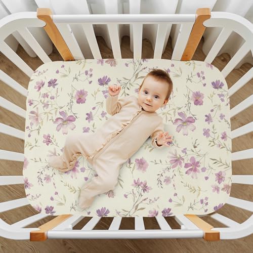 Gbjiemia Sweet Flower Crib Sheets 39x27x5in