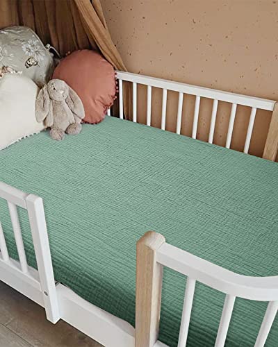 Meowcards Neutral Muslin Crib Sheets 28x52