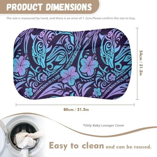 Daulesho Hibiscus Dolphin Crib Sheet Breathable Soft Blue Purple Gradient Tribal Swirl