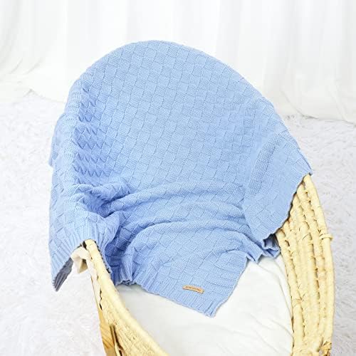 LAWKUL Blue Cable Swaddling Blanket 40x30