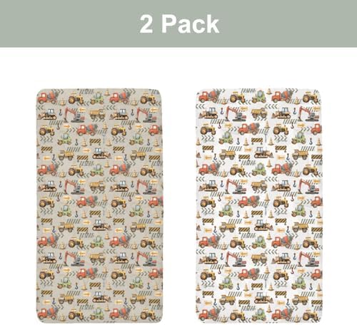 Construction Truck Crib Sheets 28x52 Soft Fitted Mattress Covers