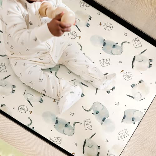 GRSSDER Pack n Play Sheets 2 Pack Elephant Print 1