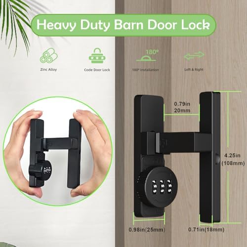 EASY MSR 90 Degree Flip Barn Door Lock Black