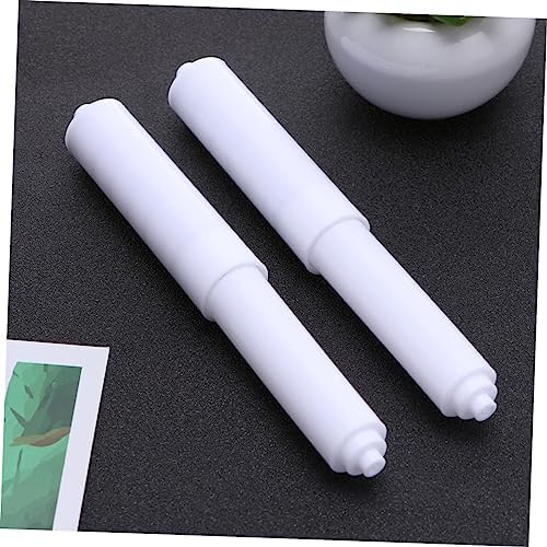 VILLCASE 2 Pack White Plastic Toilet Paper Holders Easy Install Spring Loaded Replacement