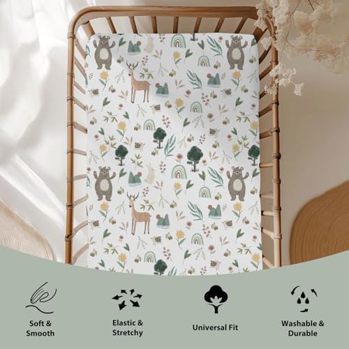 Boho Animal Baby Crib Sheets 52x28 Inch Snug Fit