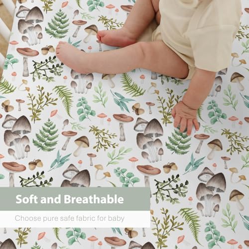 ZoUbqchY Vintage Mushroom Crib Sheets 52x28inch