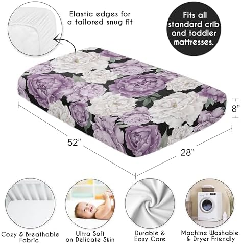 Sweet Jojo Designs Fitted Crib Sheet - Shabby Chic Boho Floral
