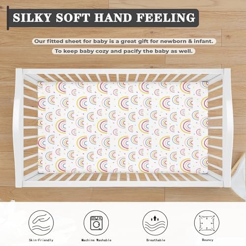 Rainbow Fitted Crib Sheet for Baby Bed