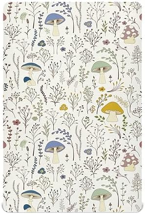 KICPOAY Fitted Crib Sheets with Wild Plants Pattern 1