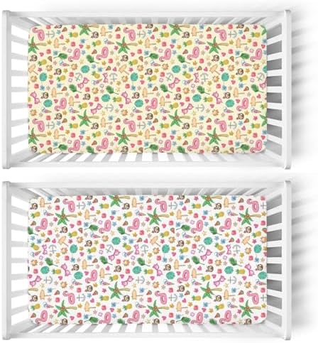 Tropical Floral Crib Sheets 2 Pack for Baby and Toddler