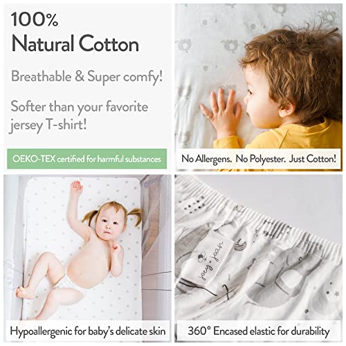 Joey Joan Bassinet Sheets 2 Pack - Grey Mint