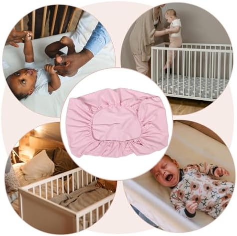 Hemoton Baby Bassinet Mattress Cover Washable Crib Sheet Set