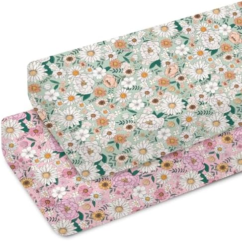 Soft Boho Floral Crib Sheets 2 Pack