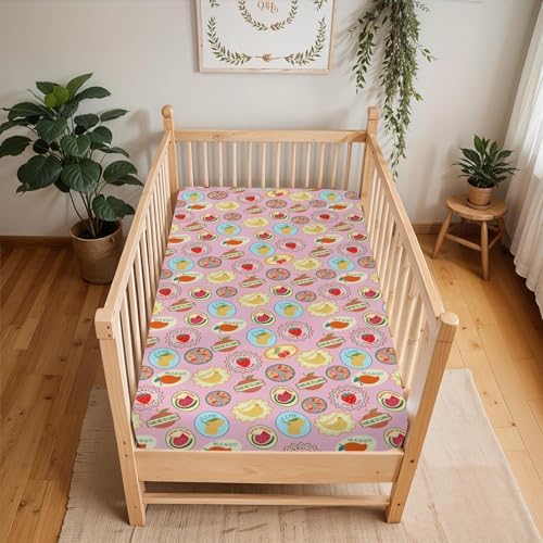 Fruits Summer Preppy Crib Sheets 52x28Inch