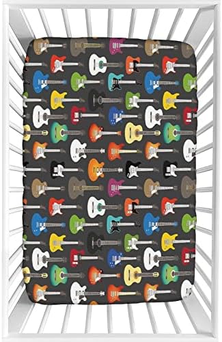 XISUNYA Guitar Crib Sheet Set 28x52x8 Microfiber Baby Sheet