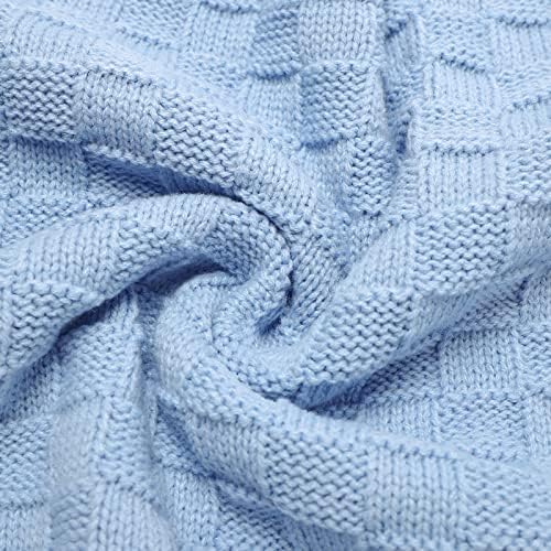 LAWKUL Blue Cable Swaddling Blanket 40x30
