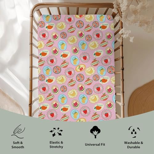 Fruits Summer Preppy Crib Sheets 52x28Inch