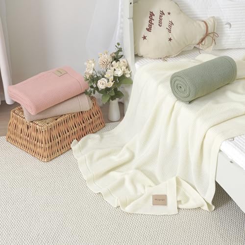 Wugugu 30x40 Inch Baby Blanket Soft Knit for Boys Girls