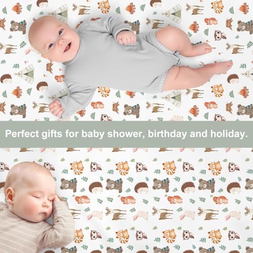 Camping Animals Baby Crib Sheets 52x28In 2 Pack