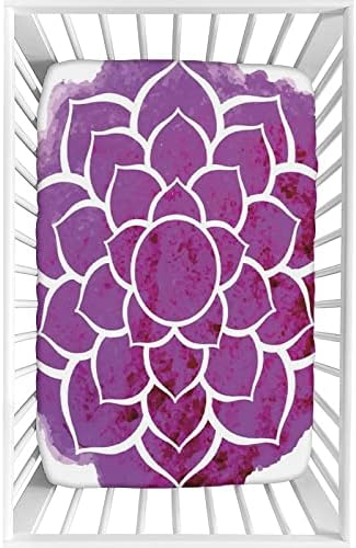 XISUNYA Purple Mandala Fitted Crib Sheet Set 28x52