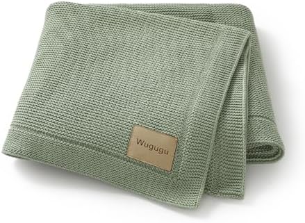 Wugugu 30x40 Inch Baby Blanket Soft Knit for Boys Girls