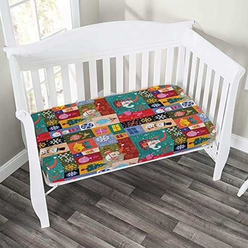 XISUNYA Christmas Crib Sheet Set 28x52x8 Universal Microfiber Sheets