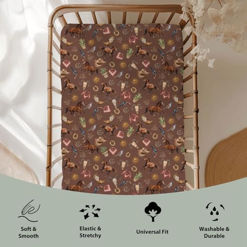 Western Cowboy Baby Crib Sheets 52x28 Inch
